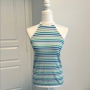 LOFT | White, Blue, Green Fitted Halter Tank Top